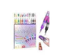 12 Colors Nail Art Pens, Fine Tips 0.5 MM 3D Nail Polish Pens Set, Quick-Drying Acrylic Paint Markers for Nail Art Design, Drawing Painting Liner Pen Kit for Home Salon DIY Manicure Tools