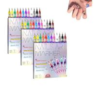 12 Colors Nail Art Pens, Nail Art Markers, Gel Nail Sets, Diy Nail Art Set, Nail Art Pens for Real Nails, Gel Liner Nail Art, for Home Salon DIY Maker (3 sets)