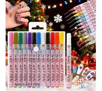12 Colors Nail Art Pens Set, 2025 New Gel Nail-Specific Painting Outline Pens, Quick-Drying DIY , Suitable for Home and Salon Use (1 Set)