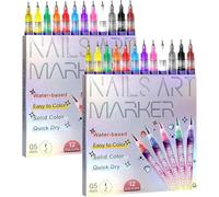 12 Colors Nail Art Pens Set, 2025 Upgrade Markers for Gel Nails, Waterproof, Thread Pen, DIY Quick Dry Graffiti Dotting Point Liner Pens, 3D Nail Polish Pens for Painting, Nails Art Drawing Tool