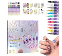 12 Colors Nail Art Pens Set, 2025 Upgrade Nail Art Markers for Gel Nails, Quick Dry Graffiti Dotting Pen, For Art Drawing Painting, Quickly Dry Nail Art Nail Diy Decoration (12 colors)
