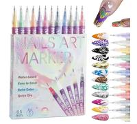 12 Colors Nail Art Pens Set, 2025 Upgraded Nail Markers for Nail Art Tools, Nail Art Markers for Gel Nails, Quick Dry -Graffiti Dotting Pen, Acrylic Paint Pens Kit for DIY Nail Art Drawing Painting