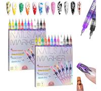 12 Colors Nail Art Pens Set 2026 New, 3D Quick Dry Acrylic Paint Pens for Gel Nails With Fine Tip Dotting, Point Liner & Graffiti Markers, DIY Manicure Kit for Flower Patterns Design(2-set)