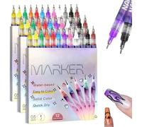 12 Colors Nail Art Pens Set, 2026 New Marker, Fine Tip Pen 0.5mm, Waterproof And Quick-drying For DIY Nails Design, Portable Tools For Home Salon(3set)