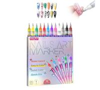 12 Colors Nail Art Pens Set, Nail Art Markers For Gel Nails, Diy Nail Art Marker, Drawing Painting Point Dotting Pen for DIY Nails Art Design Manicure Tools (1 set)