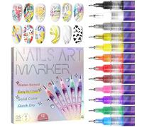 12 Colors Nail Art Pens Set,Nail Art Markers for Gel Nails,Point Liner Pen,Acrylic Paint Pens Set,Nails Point Graffiti Dotting Pen Drawing Painting Liner Brush for DIY Beauty Adorn Tools(2sets)