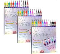 12 Colors Nail Art Pens Set, Nail Art Markers for Gel Nails, Quick Dry Graffiti Dotting Point Liner Pens, Waterproof and Quick-drying Pen for Painting, for Nail Art Design Tools (3)