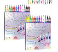 12 Colors Nail Art Pens Set - Quick-Dry, Mess-Free Creativity, Precision Nail Art Marker Pens (2pcs)