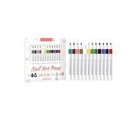 12 Colors Nail Art Pens Set, Upgrade Nail Art Pens for Gel Nails, DIY Quick Dry Graffiti Dotting Point Liner Pens, 3D Nail Polish Pens for Painting, DIY Nails Art Drawing Tool (White)