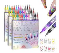 12 Colors Nail Art Pens Set,Upgraded 3D Markers For Gel Nails,DIY Marker Drawing Painting Liner Pen, Decoration For Kids(C-3 Set)