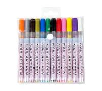 12 Colors Nails Art Pens Set | Easy To Use | PVC Material | Nail Polish Paint Pens | Fingernail Polish Markers | Quick-Drying | For Dotting Painting Coloring Home Salon Crafts Canvas