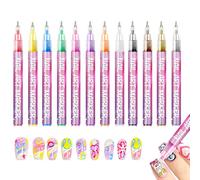 12 Colors Nails Art Pens Set, s Marker for Gel Nails, s Marker Polish Pen, Waterproof Quick Dry Graffitis Dotting Pen, NailsArt Design, ManicureNail DIY Decor for Beginner Women Girls