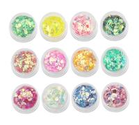 12 Colors Night Glow Chunky Glitters Flakes, Glow in The Dark Body Face Glitter Flakes Luminous Face Eye Sparkles for Musical Festival Carnival Party Makeup