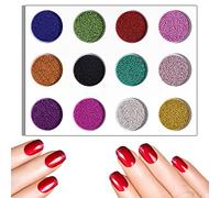 12 Colors Pearl Caviar Nail Decoration Micro Nail Beads Manicure Mini Beads for DIY 3D Nail Art Rhinestone Nail Decorations Nail Care Products