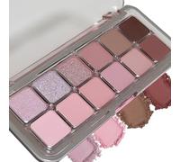 12 Colors Pink Eyeshadow Palette - Matte & Shimmer Nude Eye Shadow Makeup Kit, Long-Lasting Waterproof High Pigment Glitter Shades for Natural Daily & Glam Look
