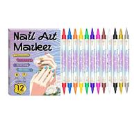 12 Colors Quick Dry Nail Dotting Pens - Durable Liner Art Painting Tool Kit Precision Manicure Kit | Travel Business Trip Indoor School Girlfriend Wife Boyfriend Sister