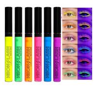 12 Colors UV Glow Neon Mascara Set Matte Rainbow Highly-Pigmented Colourful Mascara for Eye Makeup Tools, Waterproof Smudgeproof Long Lasting Eye Makeup Kit for Women (6pcs)