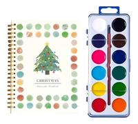 12 Colors Watercolor Painting Workbook with Paint and Brush Watercolor Tutorial Paper Book Hand-Painted Art Crafts Painting Supplies, Arts & Crafts Gift for Teens, Adults