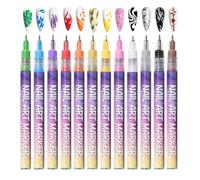12 Colour Nails Art Pen Set, 0.5mm Fine Tip Quick-Dry Nail Polish Markers For Professional & DIY Manicure, 3D Nail Design, Dotting And Decoration
