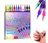 12 colours 3D nail art pen set, nail art pens for kids,upgrade nail art markers for gel nails,nail pens for real nails,0.5MM Nail Polish Pens Nail Dotting Tools,Quick-Dry for DIY Painting & Liner-1pcs