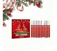 12 Colours 3D Nail Polish Pen Set, Christmas Craft Nail Art Pen, DIY Line Nail Art Graffiti, Nail Tip Nail Art Beauty Decorating Tools for Christmas Children, Gifts, Small Items