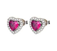 12 Colours Heart Crystal Stud Earrings Minimalist Earrings Jewellery for Women Girls Indian Bridal Earrings, one size, Metal, No Gemstone
