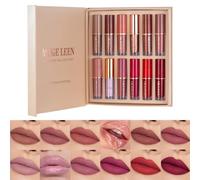 12 Colours Matte Liquid Lipstick Set, Waterproof Long Lasting Lip Gloss, Non-Sticky Cup, Red Lipstick Makeup Gift Set - Gifts for Women
