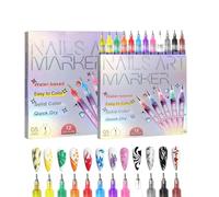 12 Colours Nail Art Graffiti Pen, Nail Art Pen, 3D Dotting Tool Pen, Nail Polish Pen Fine Tips, For Nail Art