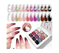 12 Colours Ombre Patting Gel, Gradient Paint Nails Gel Palette, Highly Pigmented Thick Blendable Soak Off UV LED Nail Art Gel Polish, Nail Art Set for Home & Salon Use