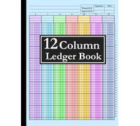 12 Column Ledger Book: Colorful Accounting Tracker Notebook for Bookkeeping,12 Column Columnar Pad for Small Business