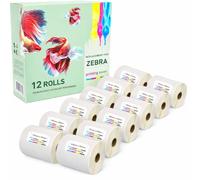 12 Compatible Rolls 100mm x 150mm White Direct Thermal Labels for Zebra GK420d GK420t GC420d GX420d GX420t GC420t GX430t GT800 LP2844 TLP 2844 Citizen CL-S521 CL-S621 CL-S631 (500 Labels per Roll)
