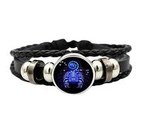 12 Constellation Bracelet, Handmade Woven Sign Bracelet, Glow In The Dark, Multi-layer Adjustable PU Leather Bracelets, Portable Multilayer Constellation Bracelets Wristband For Women Men