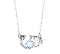 12 Constellation Horoscope Gemini Astrology Necklaces for Women Sterling Silver Moonstone Crystal Pendant Zodiac Necklace Creative Jewelry Gifts Girlfriend Mother
