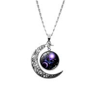 12 Constellation Moon Necklace Gifts Zodiac Sign Necklaces Galaxy Crescent Moon Necklace Birthstone Necklace Astrology Gifts Horoscope Necklaces for Women Teen Girls Kids Gifts Taurus [Apr 20,May 20]