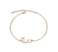 12 Constellation Mother and Daughter Chain Layer Anklet Women's Anklet Jewelry Anklet of The Rings Book Set Original Text (L, L)