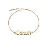 12 Constellation Mother and Daughter Chain Layer Anklet Women's Anklet Jewelry Anklet of The Rings Book Set Original Text (J, One Size)