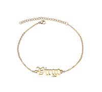 12 Constellation Mother and Daughter Chain Layer Anklet Women's Anklet Jewelry Anklet of The Rings Book Set Original Text (D, One Size)