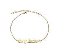 12 Constellation Mother and Daughter Chain Layer Anklet Women's Anklet Jewelry Anklet of The Rings Book Set Original Text (G, One Size)