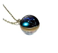 12 Constellation Necklace for Women Men Twelve constellations crystal glass ball necklace Zodiac Sign Pendant Astrology Horoscope Constellation Jewellery,Taurus