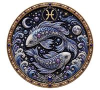 12 Constellation Signs Pearl Art Kit for Adults (Pisces) | Round Constellation Themed DIY Diamond Art Kits Beginner-Friendly, Astrology Wall Decor Craft Set Gift