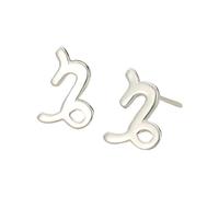 12 Constellation Silver Stud Earrings, Capricorn (22Nd December - 19Th January) Mini Dainty S925 Sterling Silver Astrology Horoscope Zodiac Stud Earrings for Women Teen
