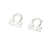12 Constellation Silver Stud Earrings, Libra (23Rd September - 23Rd October) Mini Dainty S925 Sterling Silver Astrology Horoscope Zodiac Stud Earrings for Women Teen