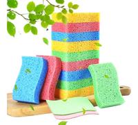 12-Count Kitchen Sponges- Compressed Cellulose Cleaning Sponges Non-Scratch Natural Sponge for Kitchen Bathroom Cars, Funny Cut-Outs DIY