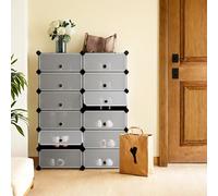 12 Cube Interlocking Storage Unit, Black