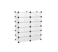 12 Cube Interlocking Storage Unit, White