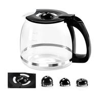 12-Cup Glass Coffee Carafe Replacement Pot Compatible with Mr Coffee, Black & Decker and 12 Cup Kitchenaid Carafe Black with Close Handle, Replacement for PLD12, PLD12-RB, PLD12-NP