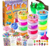 12 Cups DIY Slime Kit, Slime Kit for Girls, Glow in The Dark Clear Slime