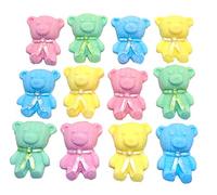 12 Cute Edible Teddy Decorations Cupcakes and Cakes Toppers (Assorted)