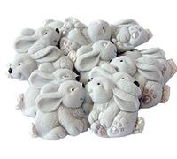 12 Cute Grey Baby Rabbits Cupcake Toppers Cake Decorations