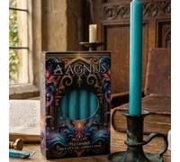 12 Cyan Luck Prayer Candles - Cyan Luck 12cm 4.5" 100% Natural Christingle Chime Pyramid Christmas Tree. Spell Candles Magic